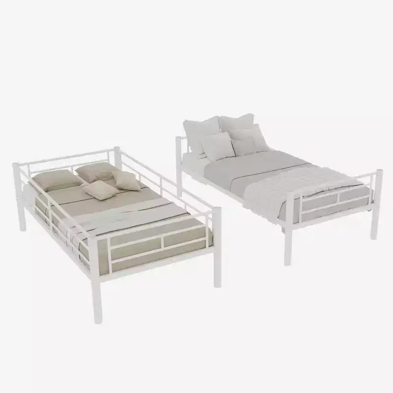Letto a castello in metallo doppio su doppio
