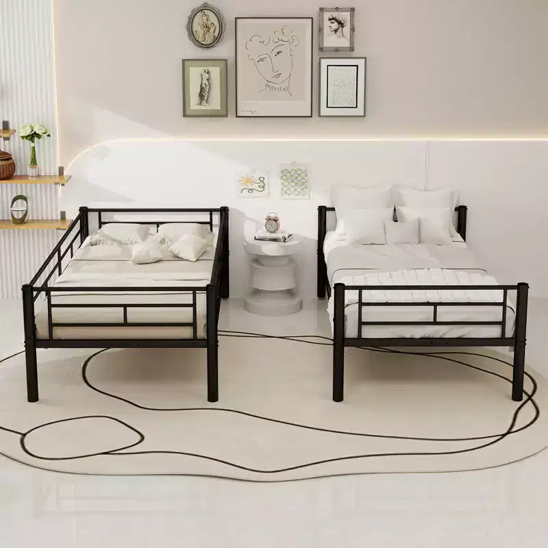 Letto a castello in metallo doppio su doppio