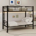 Bellemave Twin Over Twin Metal Bunk Bed for Kids, Sturdy Steel Frame with Ladder & Guardrails, Convertible Into 2 Beds, No Box Spring Needed