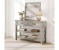 Farmhouse Entryway Console Table C 3-Tier Wooden Sofa Table with 2 Storage Drawers for Hallway, Living Room and Entryway