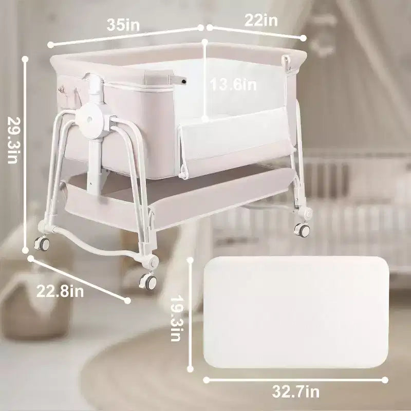 Biancheria da letto per culla mobile per neonati, letto grande unito, co-sleeping per mamma e bambino, cura notturna, anticaduta, multifunzionale