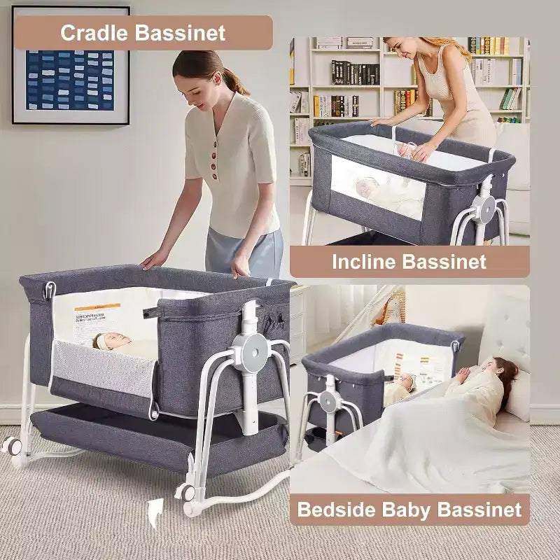 Biancheria da letto per culla mobile per neonati, letto grande unito, co-sleeping per mamma e bambino, cura notturna, anticaduta, multifunzionale