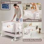 Biancheria da letto per culla mobile per neonati, letto grande unito, co-sleeping per mamma e bambino, cura notturna, anticaduta, multifunzionale