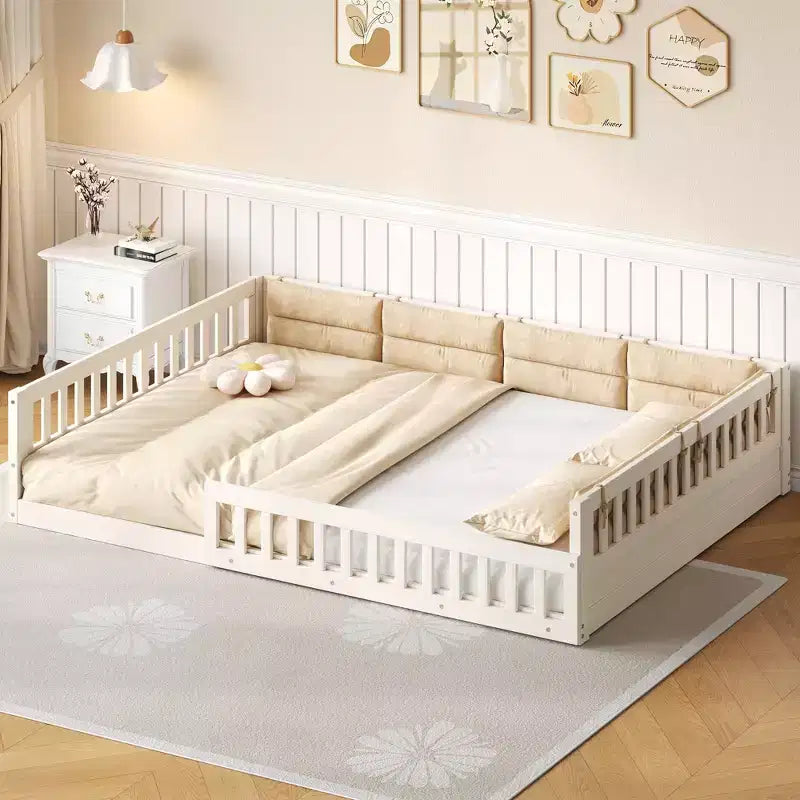 Letto matrimoniale imbottito con piattaforma