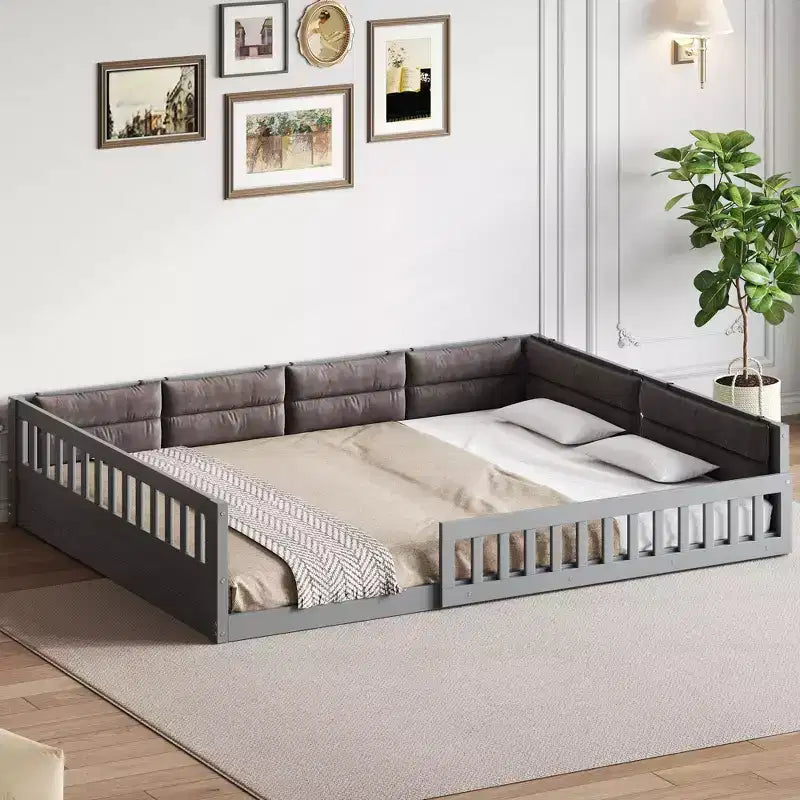 Letto matrimoniale imbottito con piattaforma