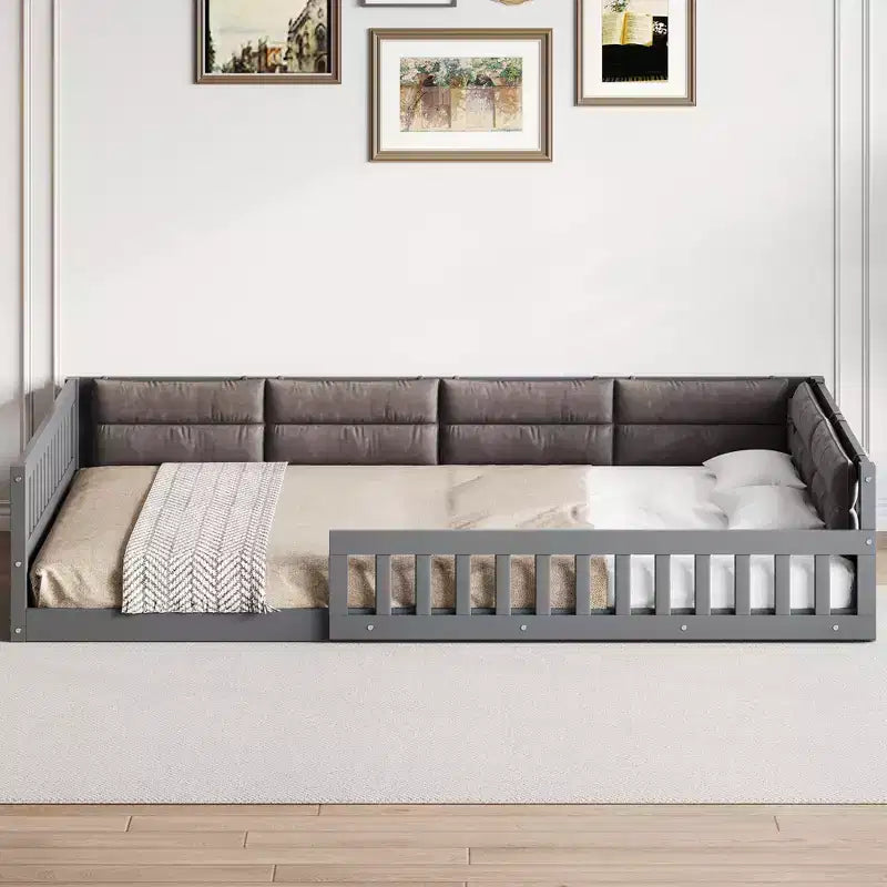 Letto matrimoniale imbottito con piattaforma