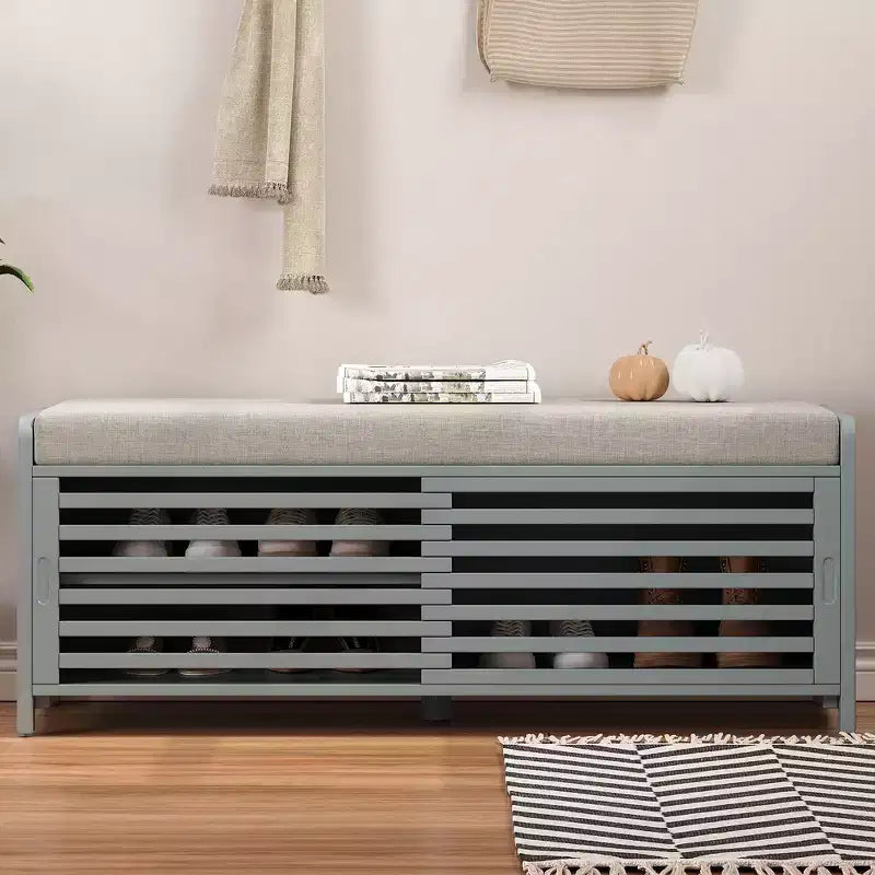 Panca Portascarpe con Contenitore e Cuscino