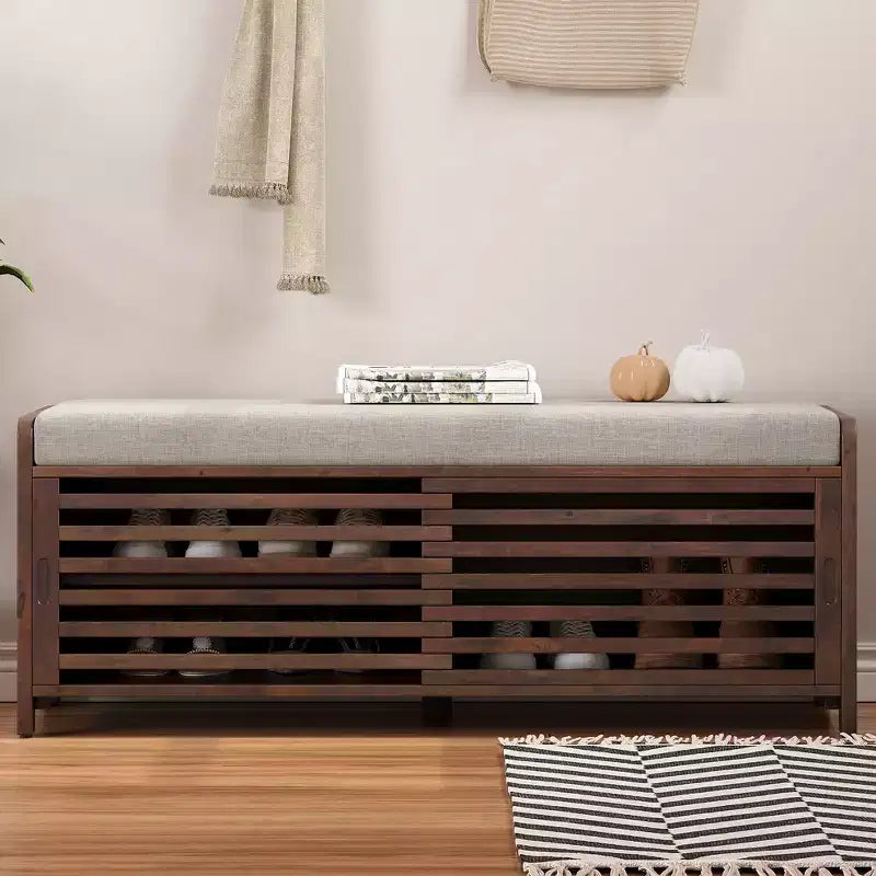 Panca Portascarpe con Contenitore e Cuscino