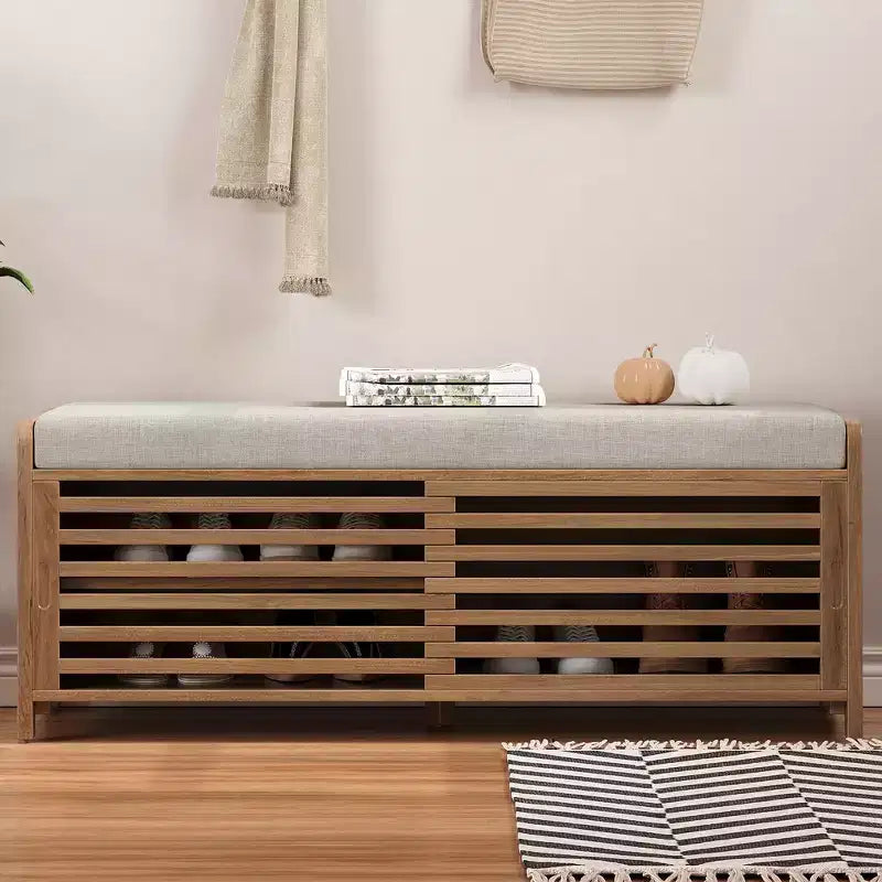Panca Portascarpe con Contenitore e Cuscino