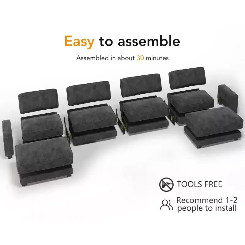 Divano componibile di grandi dimensioni 160 Modular Sectional Sofa