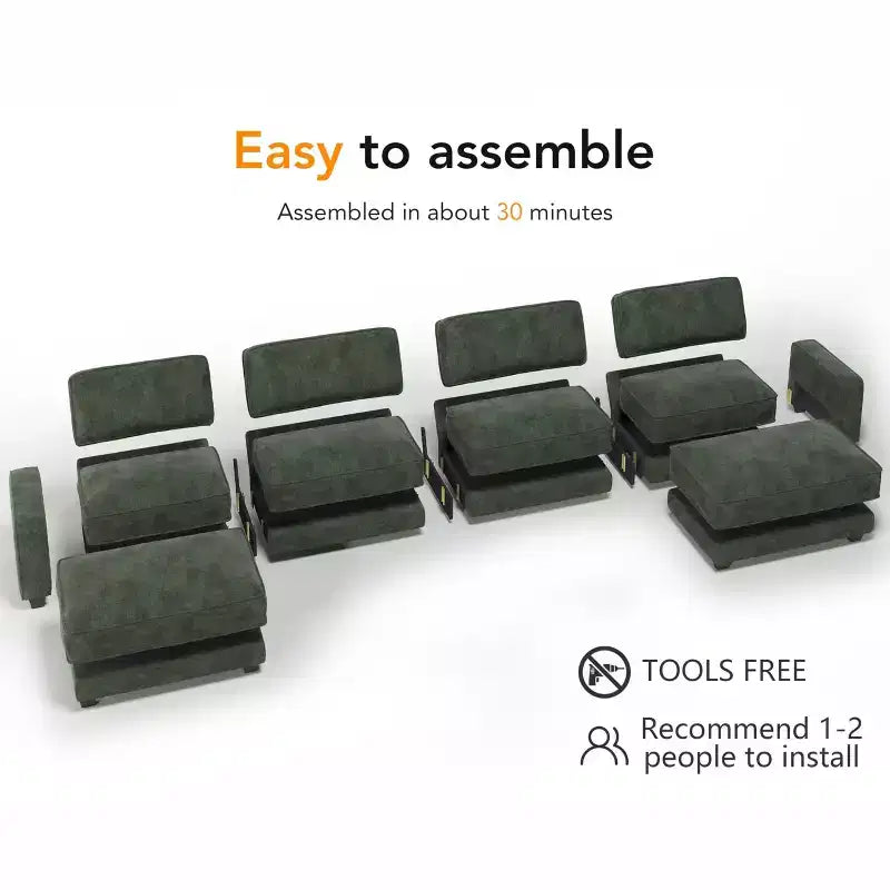 Divano componibile di grandi dimensioni 160 Modular Sectional Sofa