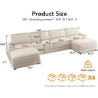 Divano componibile di grandi dimensioni 160 Modular Sectional Sofa