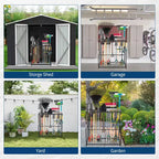 Organizzatore di attrezzi da giardino da 29 pollici, rastrelliera portautensili da giardino a 2 livelli, rastrelliere in acciaio per riporre attrezzi con manico lungo, supporto per attrezzi da garage, portautensili