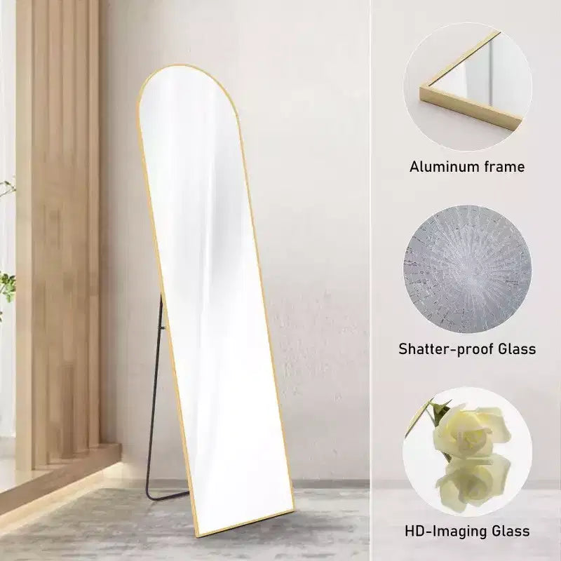 Specchio a figura intera con cornice in lega di alluminio