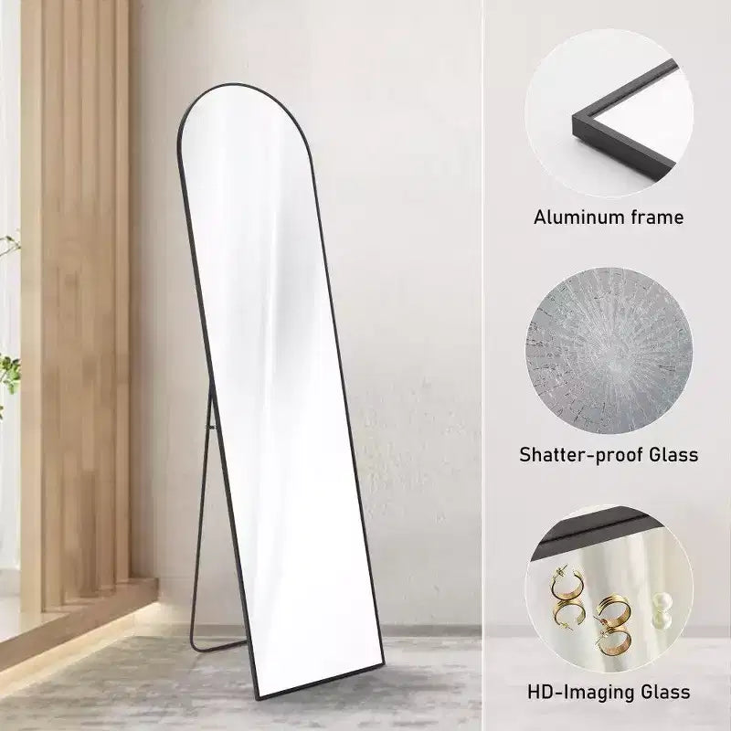 Specchio a figura intera con cornice in lega di alluminio