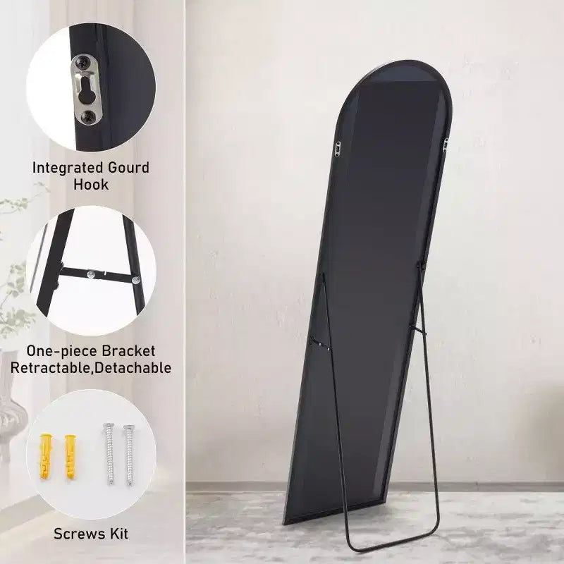 Specchio a figura intera con cornice in lega di alluminio